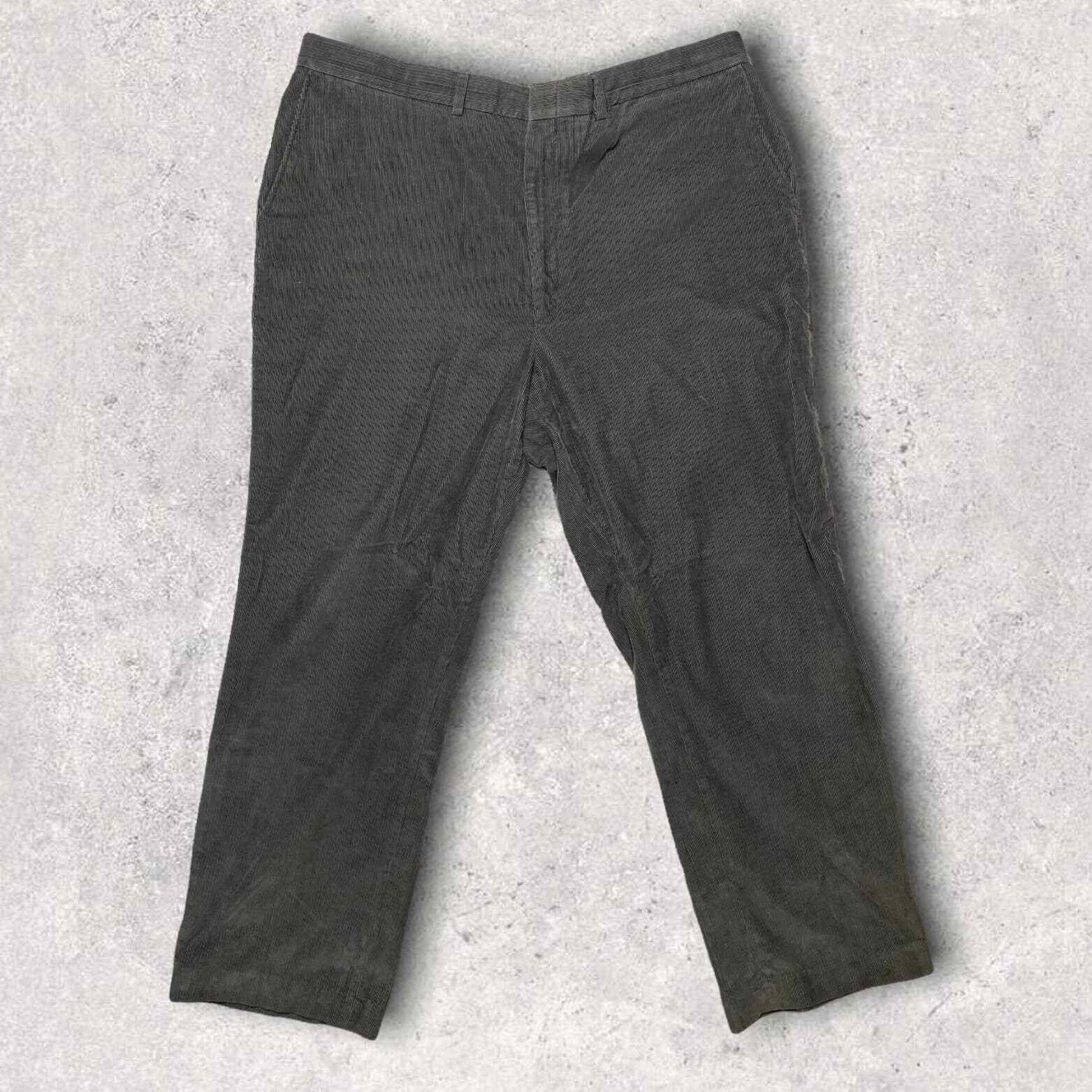 Vintage Corduroy Pants Mens 42x30 Gray Relaxed Fit Fa… Gem