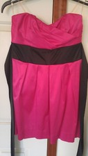Strapless pink satin cocktail dress