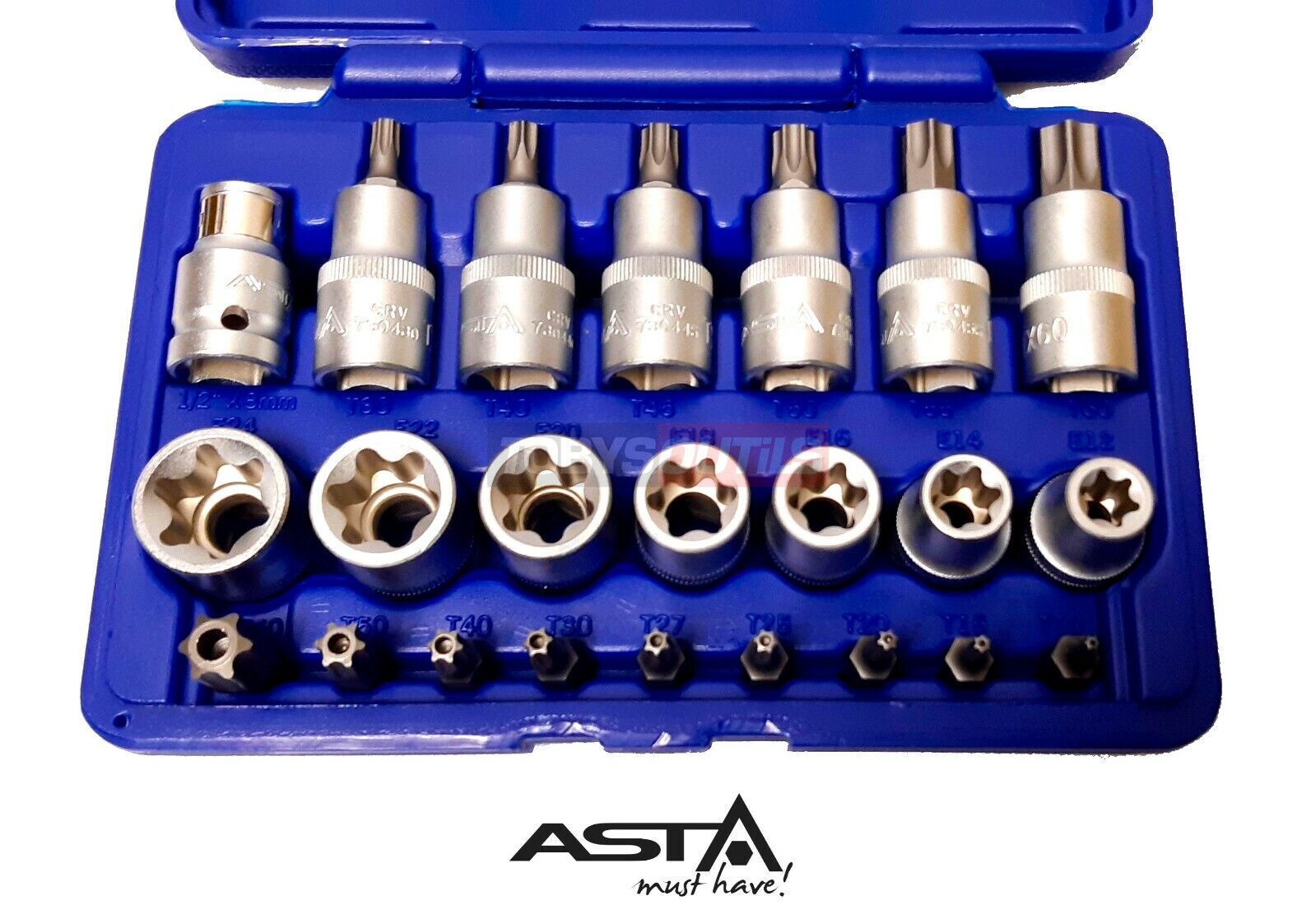 Coffret douilles Torx Resitorx 1/2 outillage de serrage E12 à E24 et T10 à T60 - 3