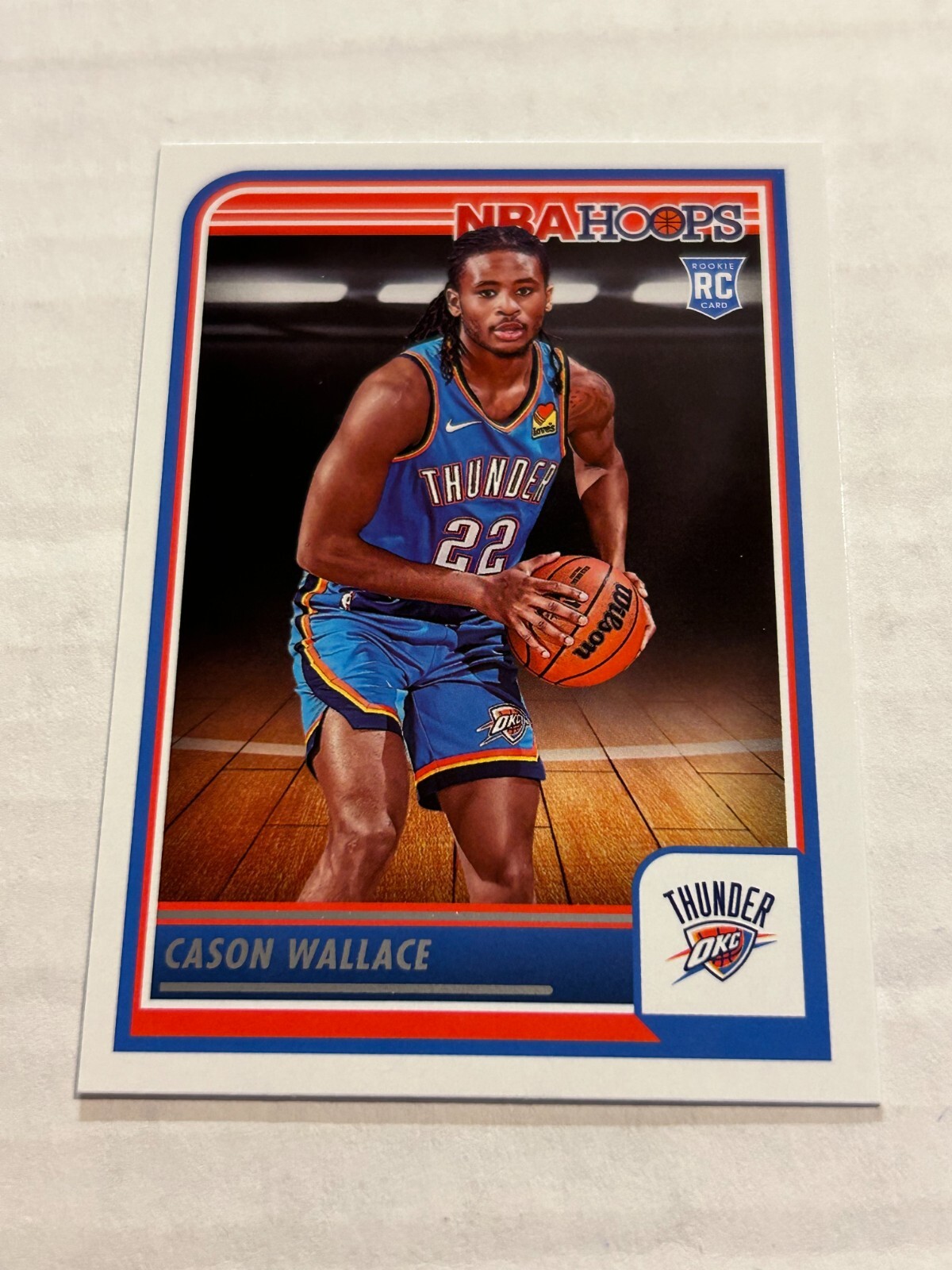 2023-24 PANINI NBA HOOPS CASON WALLACE #252 ROOKIE THUNDER