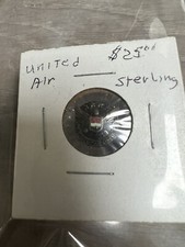 Vintage United Airlines Tie Tack Lapel hat Pin souvenir Sterling (rack Folder)