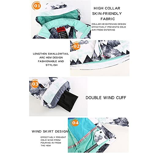 Women's Ski Jackets and Pants Set Windproof Waterproof Colorful