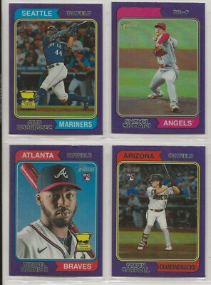 2023 Topps Heritage Purple Hot Box Refractor U Pick Complete Your Set