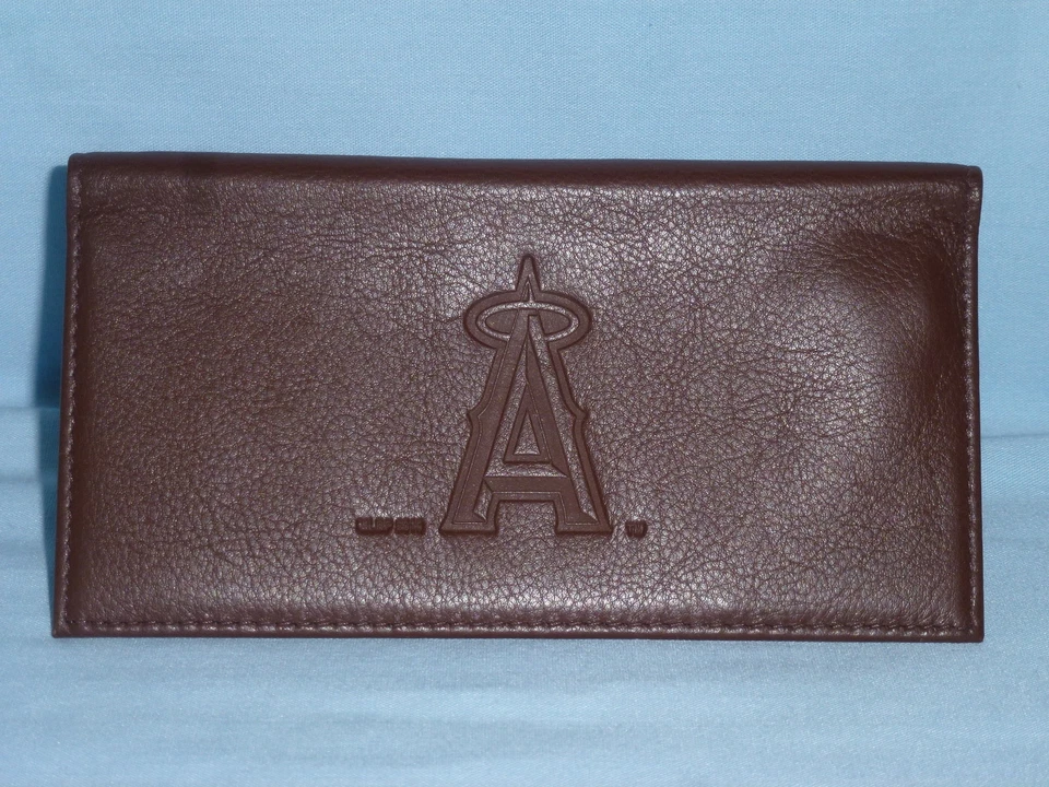 LOS ANGELES ANGELS of ANAHEIM    Leather Checkbook    NEW    dark brown - Image 2 of 3