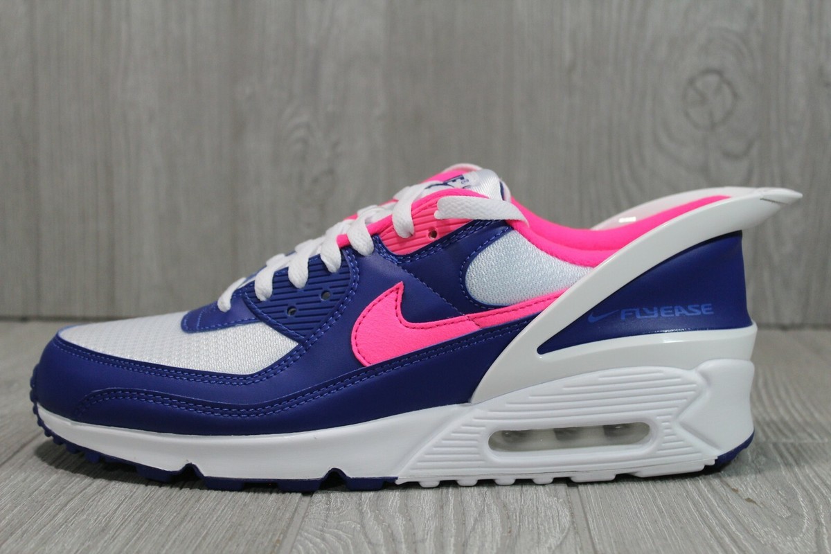 55 Nike Air Max 90 Flyease Shoes Hyper Pink Royal Blue Mens SZ