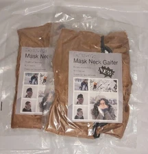 Lot of 2 Genovega Mask Neck Gaiter Pullover and Adjustable Brown Soft OS NWT