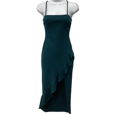 Hunter Green Windsor Ruffle Midi Dress