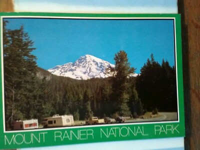VINTAGE POST CARD AMAZING MOUNT RAINIER NATIONAL PARK WASHINGTON