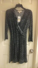Michael Kors Dress, Women's sz medium Black White Wrap Sophisticated NWT $120