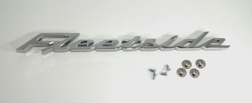 Par de emblemas y herrajes cromados Fleetside para camioneta Chevy 1958-59 con escritura de caja Foto 2 de 4