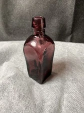 3 " Straubhullers Tree of Life Elixir Bottle Purple Wheaton Vintage Cool Defect!