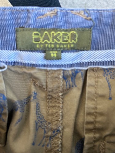 TED BAKER CHINO Shorts - Age 14 years sand with blue giraffe print detail - Picture 5 of 8