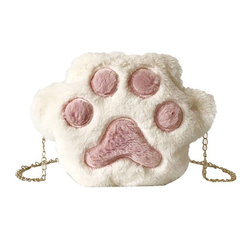 Fluffy Soft Faux Fur Messenger Bag Crossbody Handbag Shoulder Bag Bear's paw - Picture 13 of 15