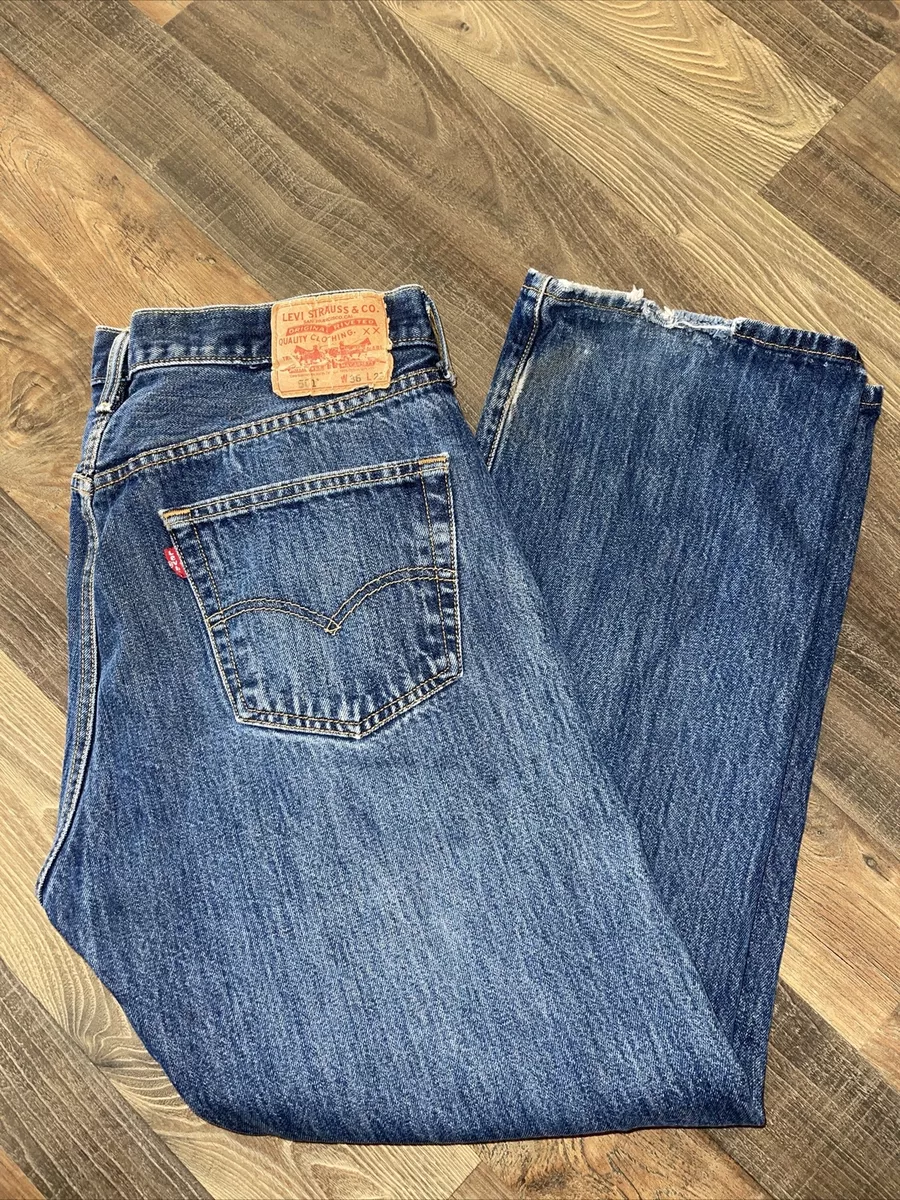 501 Jeans Levi s L5155 537303 Button Fly Red Tab Men Tag Size 36 Actual 35