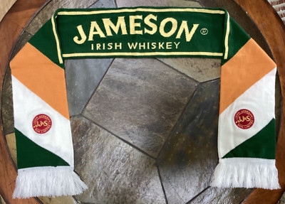 Jameson Whiskey Embroidered Knit Irish Flag  69'' x 7''  Scarf