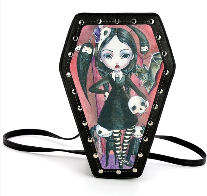 coffin mini backpack The Nightmare Before Christmas ITA The Nightmare Before Christmas movie fan merchandise is a black coffin ITA mini backpack made of PU material and includes adjustable straps for the perfect fit Casket Of Sorrow Mini Backpack