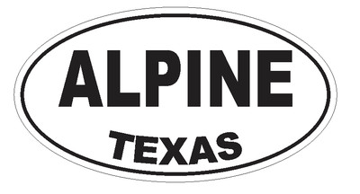 Alpine Texas Oval Bumper Sticker or Helmet Sticker D3111 Euro Oval