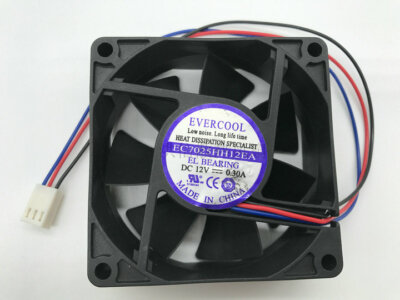 1 PCS   EVERCOOL  Fan   EC7025HH12EA  DC12V 0.30A  7025   7CM  3 Pin