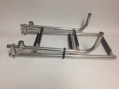 Pactrade Marine Foldable Stainless Steel Boat Ladder - 5 Steps With Rubber Grips (2+3 Steps)