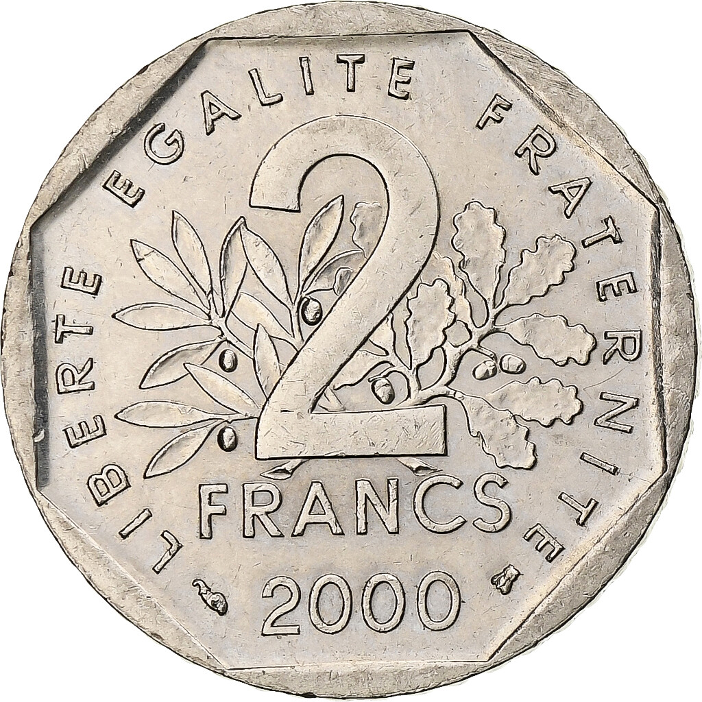 [#1273732] France, 2 Francs, Semeuse, 2000, Paris, Nickel, MS, Gadoury ...
