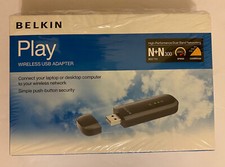 Belkin F7D4101 Play Wireless High-Performance Dual-Band LED USB Adapter Preowned