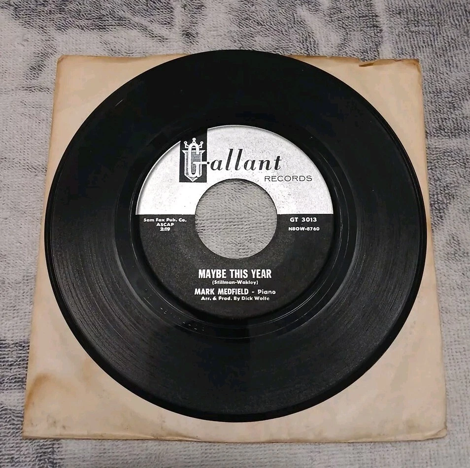 Burt Bacharach / Mark Medfield 45 RPM 7" Vinyl Record Gallant Records - Image 3 of 4