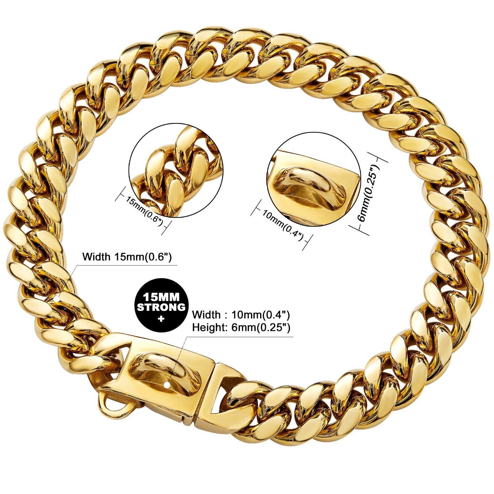 Gold Dog Collar Big Dog Collar Stainless Steel Large Dog Outdoor