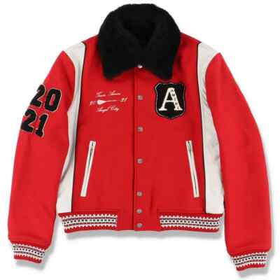 Amiri Always on Point RedBlack Varsity Jacket | eBay
