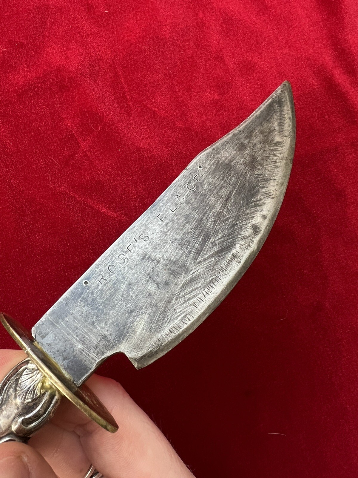 Antique Bowie Knife Fixed Blade Cutlery Handle Vintage Bowie