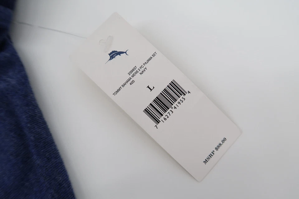 Tommy Bahama Island Ropa de dormir 1/4 Cremallera Pullover Polar Azul Marino Para hombres Grande NUEVO Foto 4 de 4