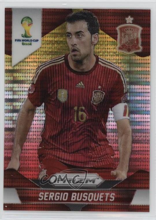 2014 Panini Prizm World Cup Yellow & Red Pulsar Prizm Sergio Busquets #174 12b5