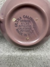 1937-1942 Ultra California Pottery Pastel Sugar & Creamer Vernon Kilns USA