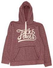 Jack & Jones Herren Graphic Hoodie Pullover XL Burgund Flecked Polyester CA07
