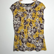 The Limited Womens Blouse XL Tall Yellow Burg...