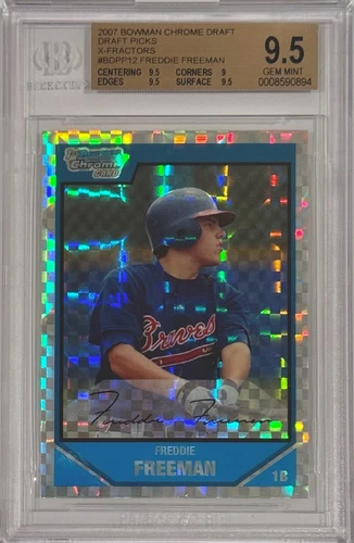 2007 Bowman Chrome Xfractor Freddie Freeman 1st #BDPP12 /299 BGS 9.5 Gem Mint