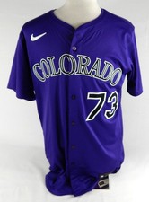 2025 Colorado Rockies Andy Perez #73 Game Issued Pos Used Purple Jersey 44 735