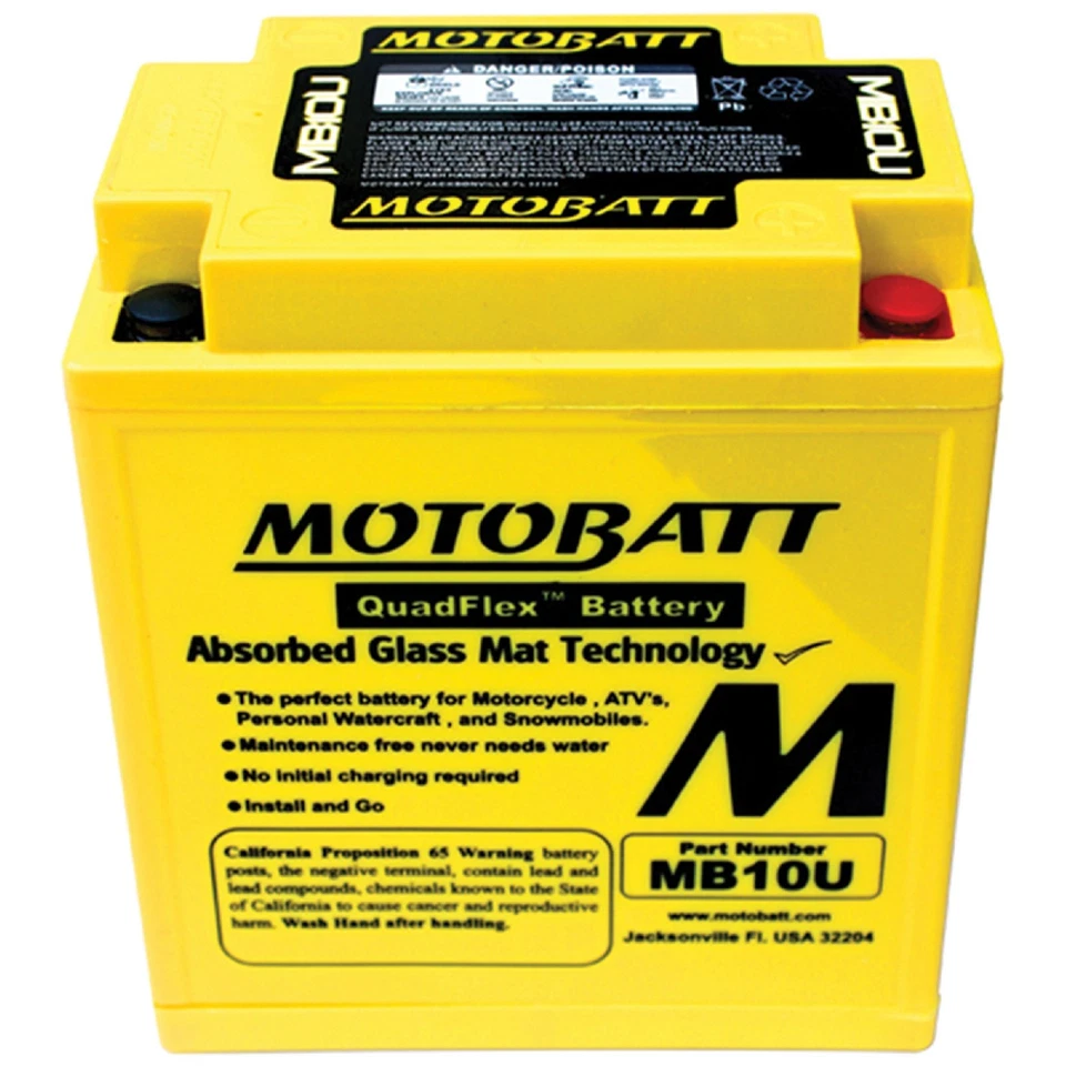 Motobatt Battery For Suzuki TC185 Ranger 185cc 74-77 12N10-3A-2 12N10-3B Foto 2 de 3