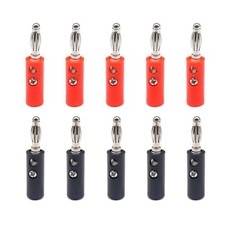 10pcs Gold Plated Banana Plugs 4mm Audio Speaker Wire Cable Screw Connector