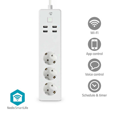 SmartLife Power Strip   Wi Fi   3 x Schutzkontakt (CEE 7/3) / 4 x USB   16 A   3