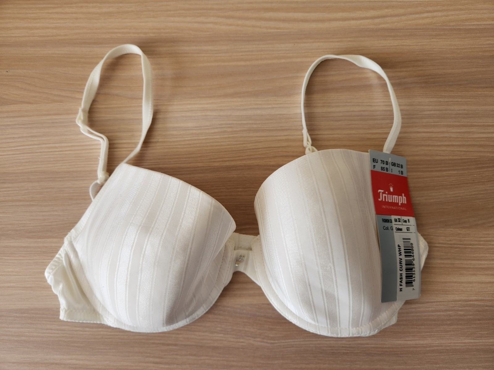 Triumph Fashion Curves Underwired Padded Bra Detachable Straps Vanille 34B