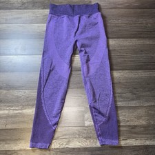 Victoria's Secret PINK Active Seamless Purple Leggings Back Logo Size Medium
