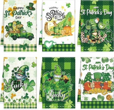 St Patrick's Day Kitchen Towels 16x24 Inch Green Shamrock Hand Towels Rae Dunn S