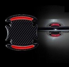Carbon Fiber Inner Door Handle Scratch Protector Reflective Warning Marker Tr...