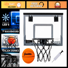 Indoor LED Basketball Hoop - Over The Door Mini Rim with Ball  Pump - Light Up