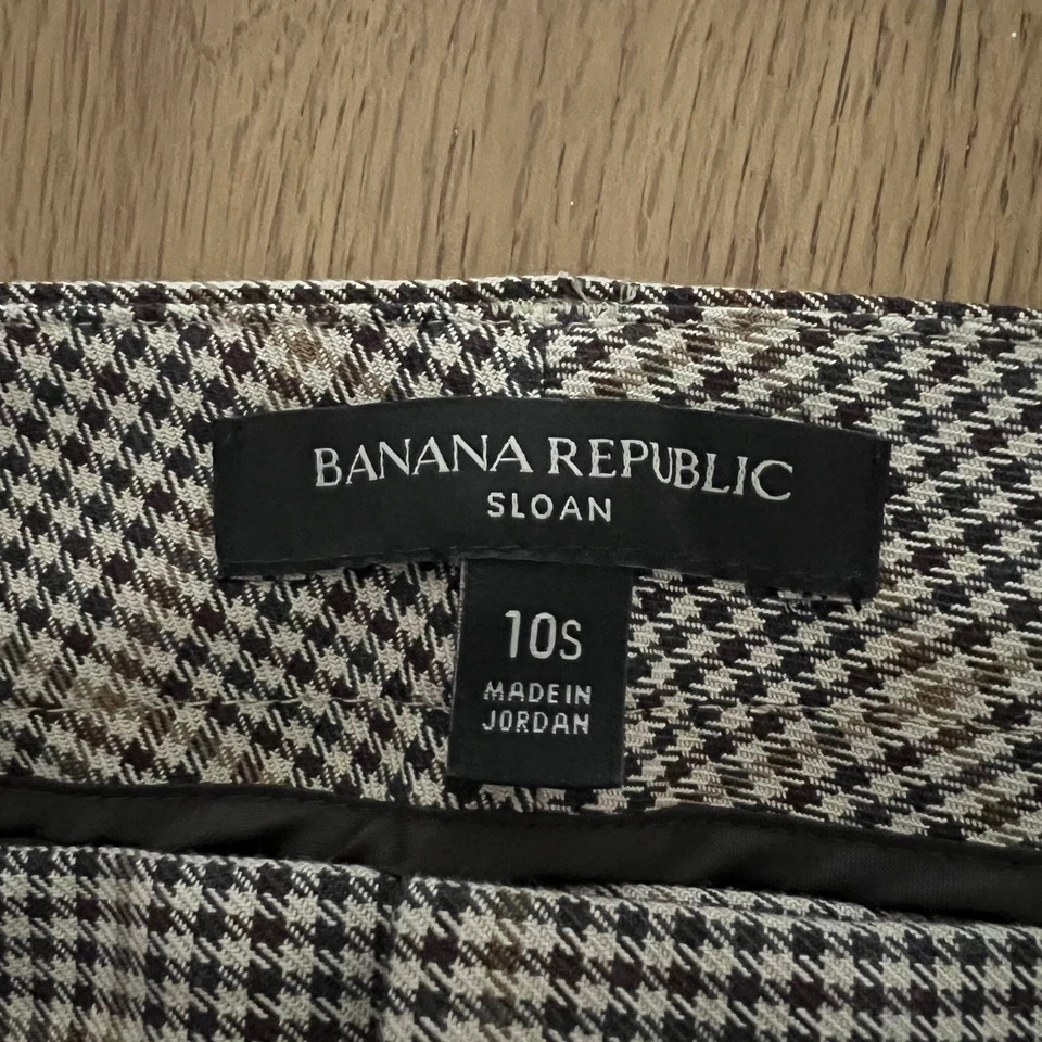 Banana Republic Womens Preppy Sloan Houndstooth Pants Size 10 Short Academia - Image 3 of 4