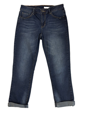 DKNY Women's 6 Cropped Sexy Slimming Dark Blue Jeans Urban Streetwear Basic