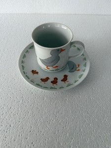 BEAUTIFUL VINTAGE GIBSON DUCK &BABIES MUG AND SAUCER SET, FUNCTIONAL COLLECTIBLE