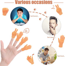 14 Pcs Tiny Finger Hands,Premium Rubber Mini Tiny Finger Hands,Flat Hand Styl...