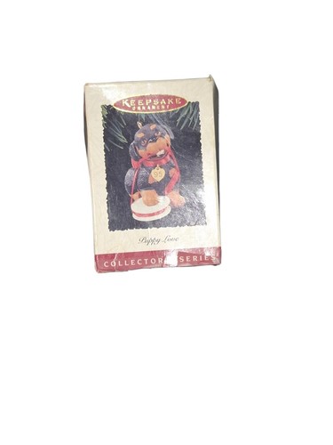 Hallmark Rottweiler Dog 1995 Christmas Puppy Love Ornament 5th in Series In Box - Picture 2 of 4