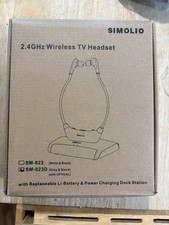 NEW SIMOLIO DiGITAL WIRELESS TV HEADSET SM-823D-TX 2.4GHz ASSIST PROTECT HEARING